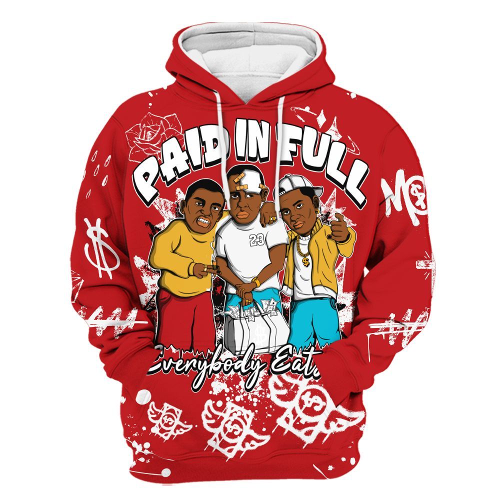 Hoodie To Match Dunk Low Fruity Pebbles - Everybody Paid In Full Crayon All Over Print