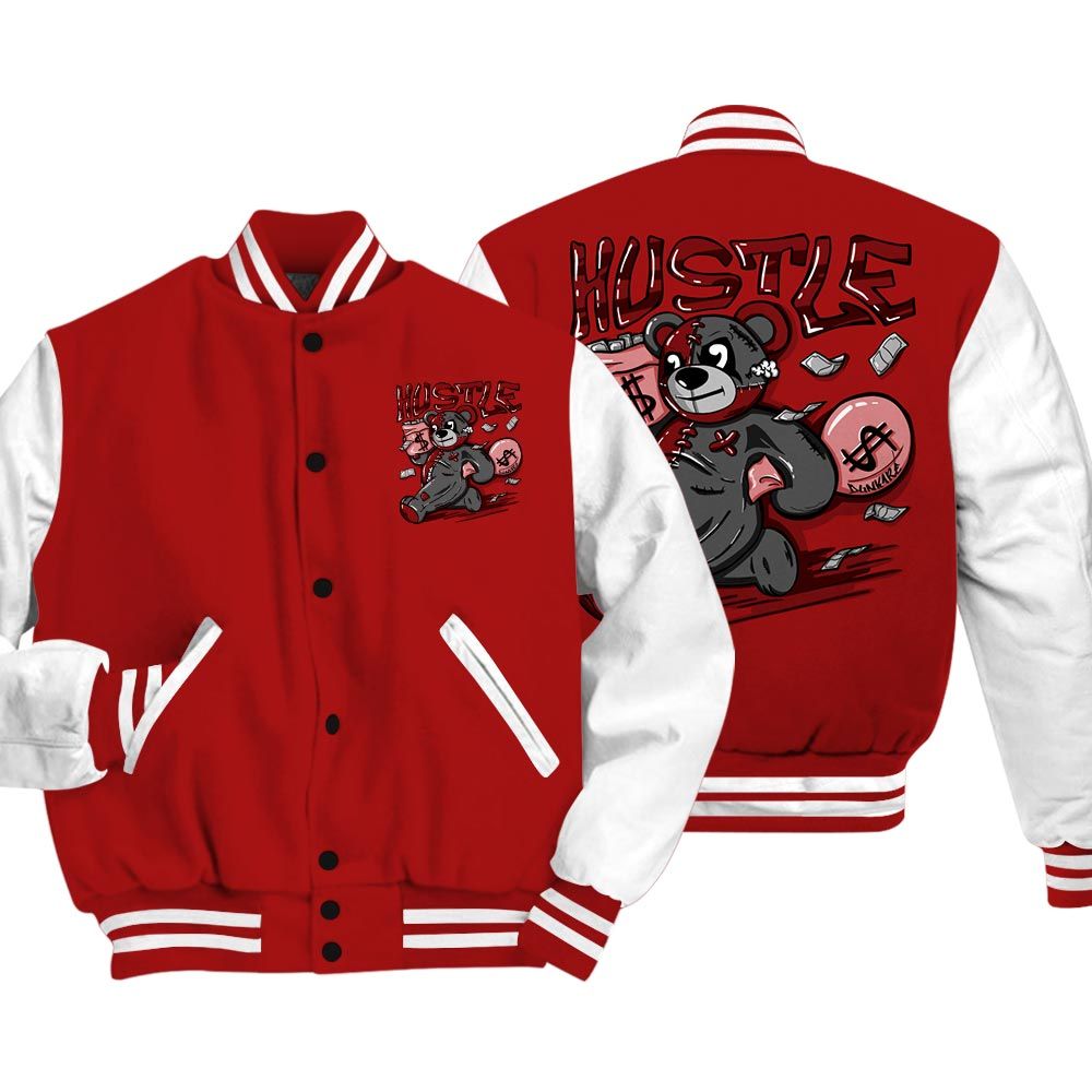 Varsity Jacket To Match Red Taxi 12s Vasity Jacket - Hustles Bear Vasity Jacket Unisex