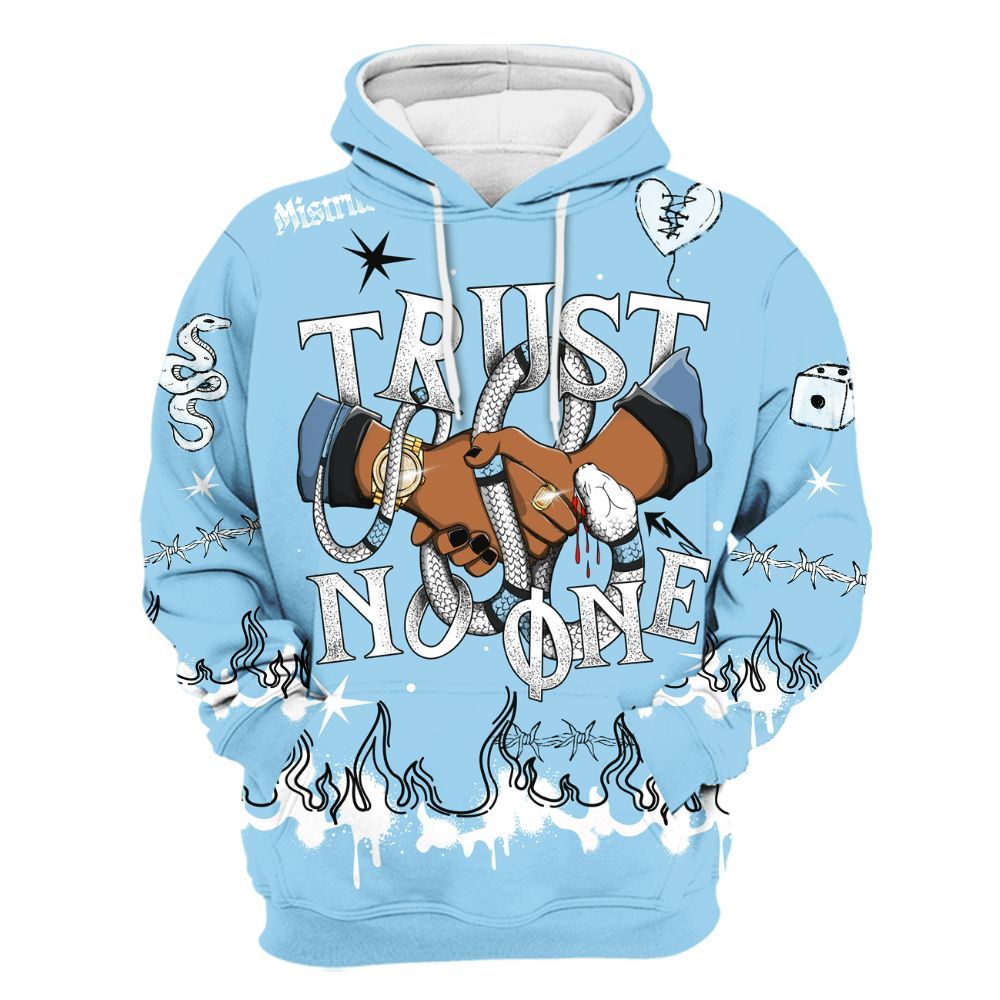 Hoodie To Match Legend Blue 11s - Trust No One Snake-Bite Doodle Crayon All Over Print