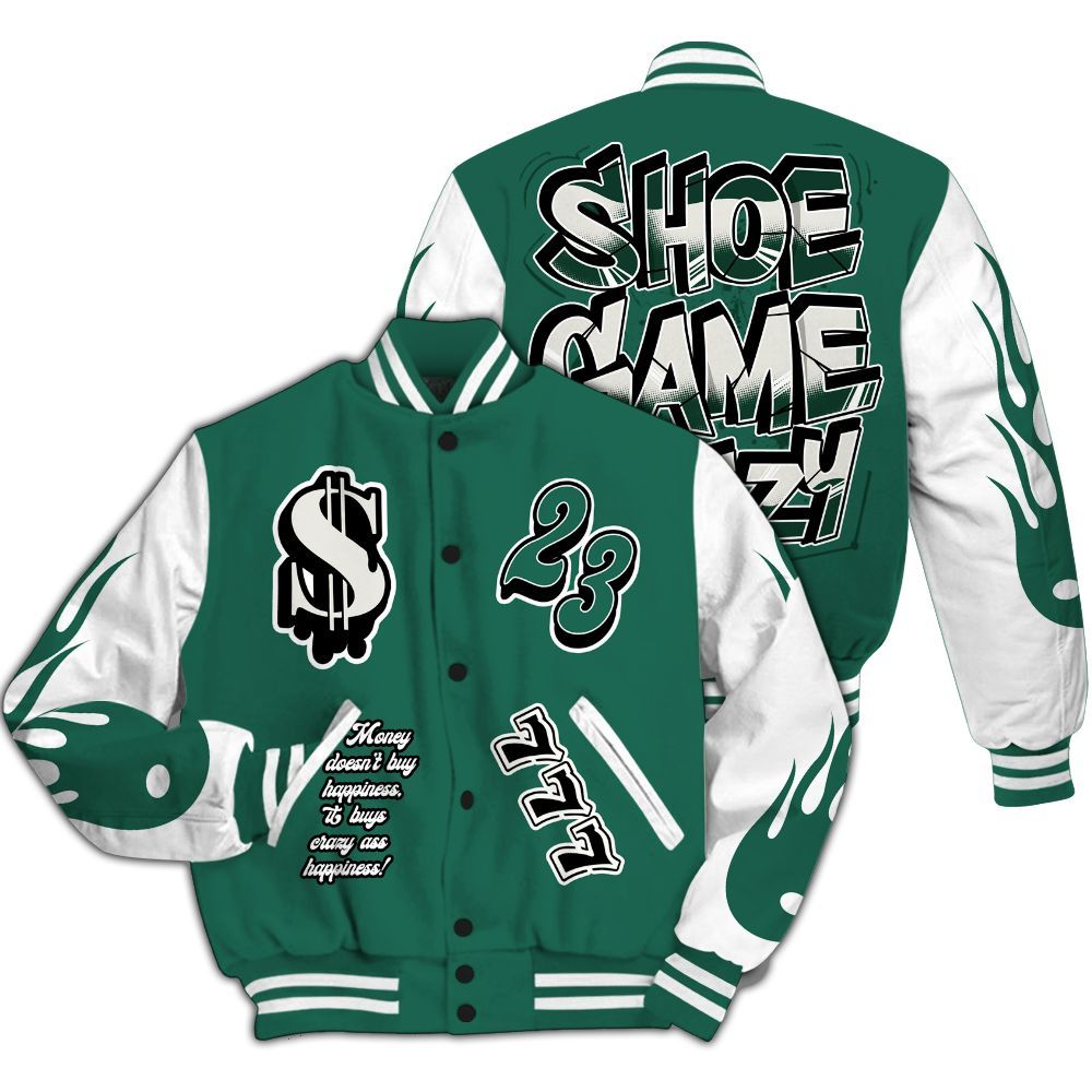 Varsity Jacket To Match Oxidized Green 4s - Shoe Game Crazy Graphic All Over Print