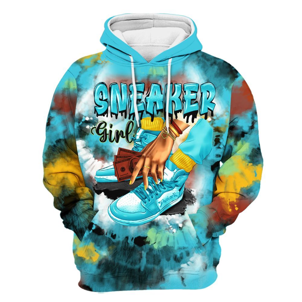 Hoodie To Match SB Dunk Di'Orr Greenwood - SNEAKER Girl Money Drip Tie Dye All Over Print