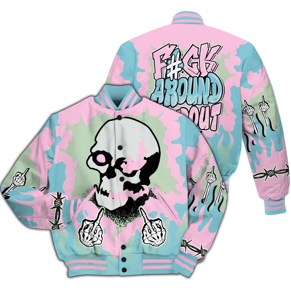 Varsity Jacket To Match SB Dunk Low Visty - F Around Find Out Graphic Trapped All Over Print