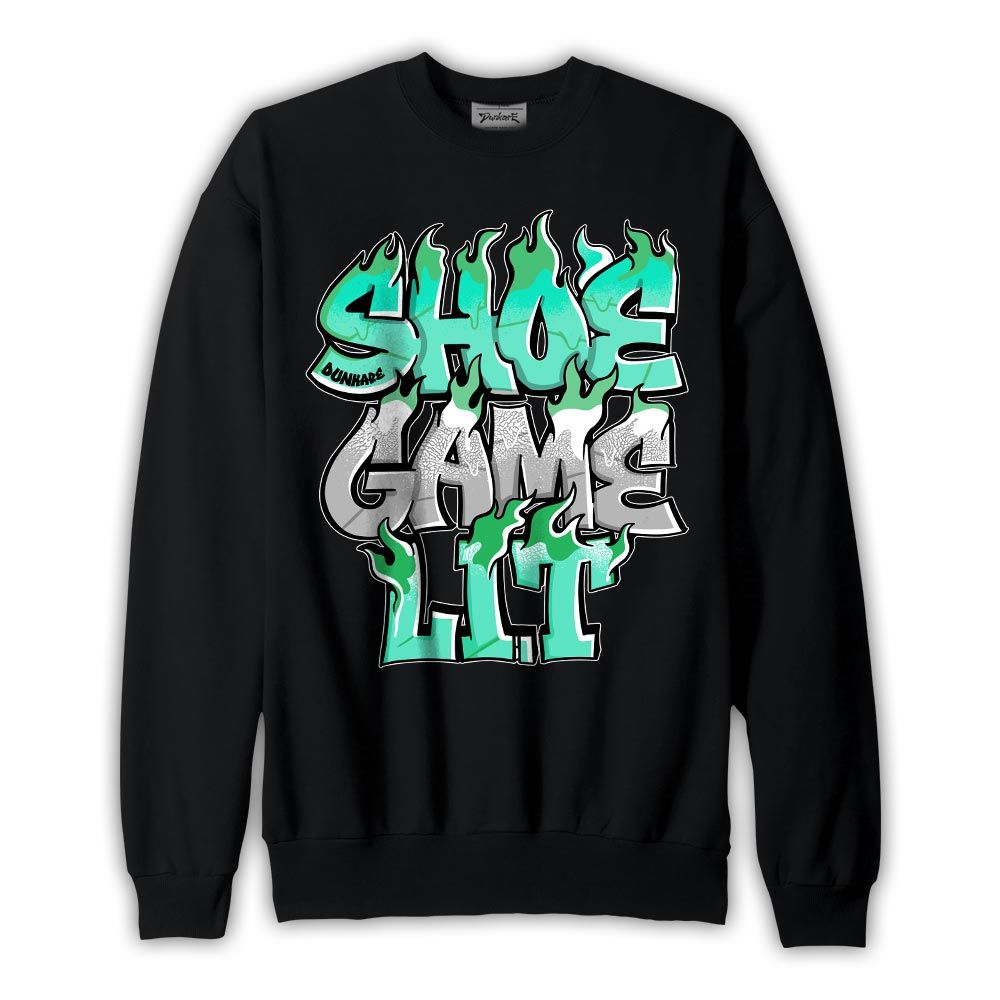 Sweatshirt To match Black Green Glow 3s Sweatshirt - Shoe Game Lit Graphic Graphic