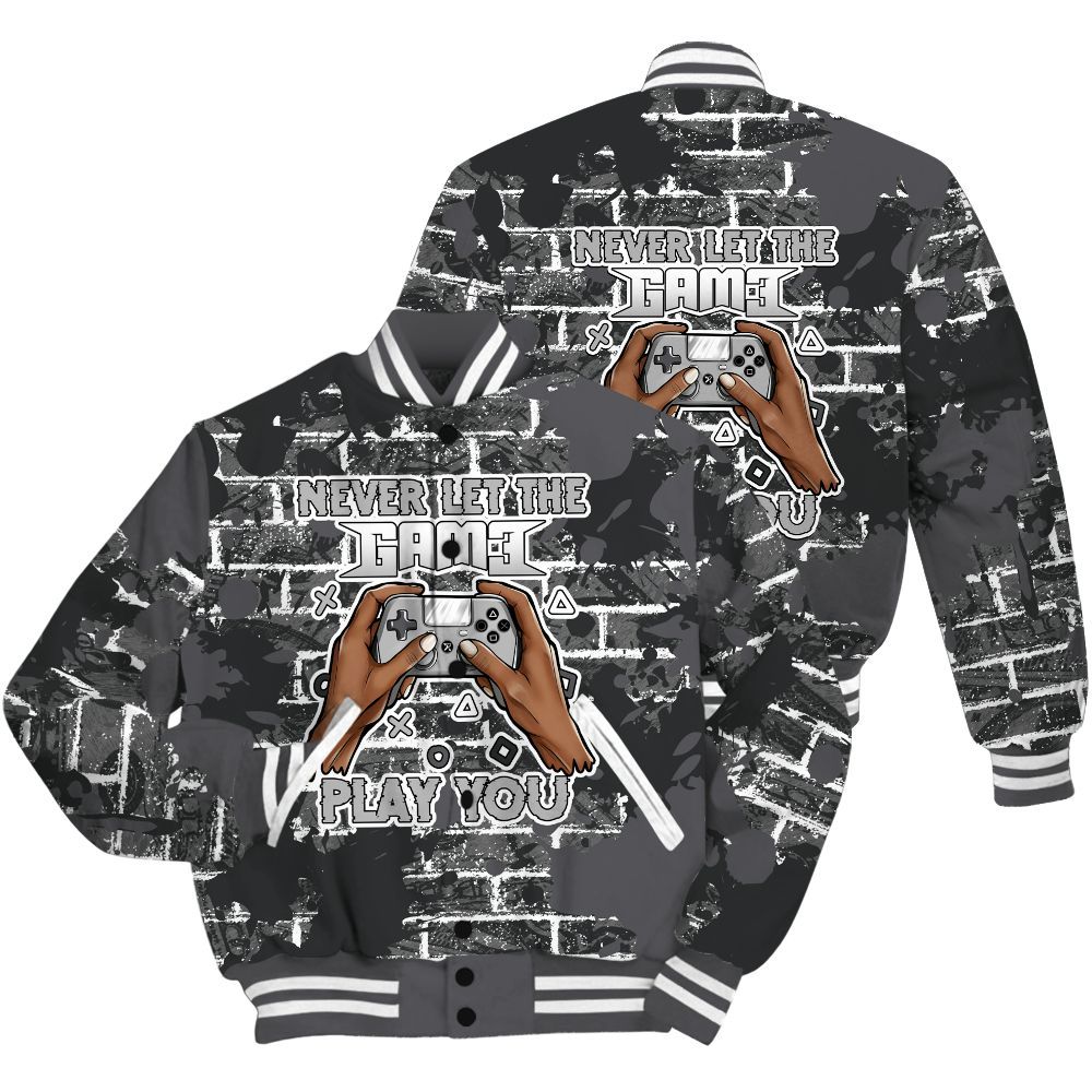 Varsity Jacket To Match White Thunder 4s Shirt - PlayGame Human Brick All Over Print