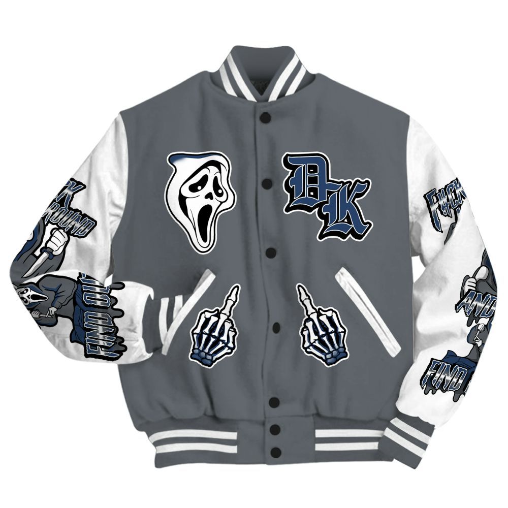 Varsity Jacket To Match Flint Grey 9s - F#CK And Find Out Graphic All Over Print