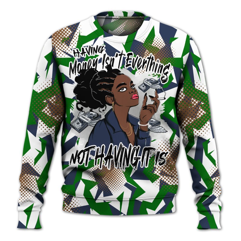 Sweatshirt To Match Midnight Navy 13s - Having Money Isn't Everthing Retro All Over Print