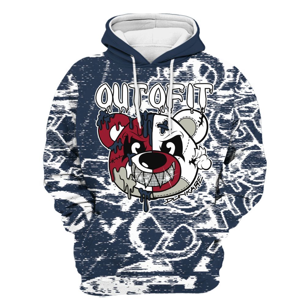 Hoodie To Match Navy Blue 2024 6s - Out Of It Bear Avant-Garde All Over Print