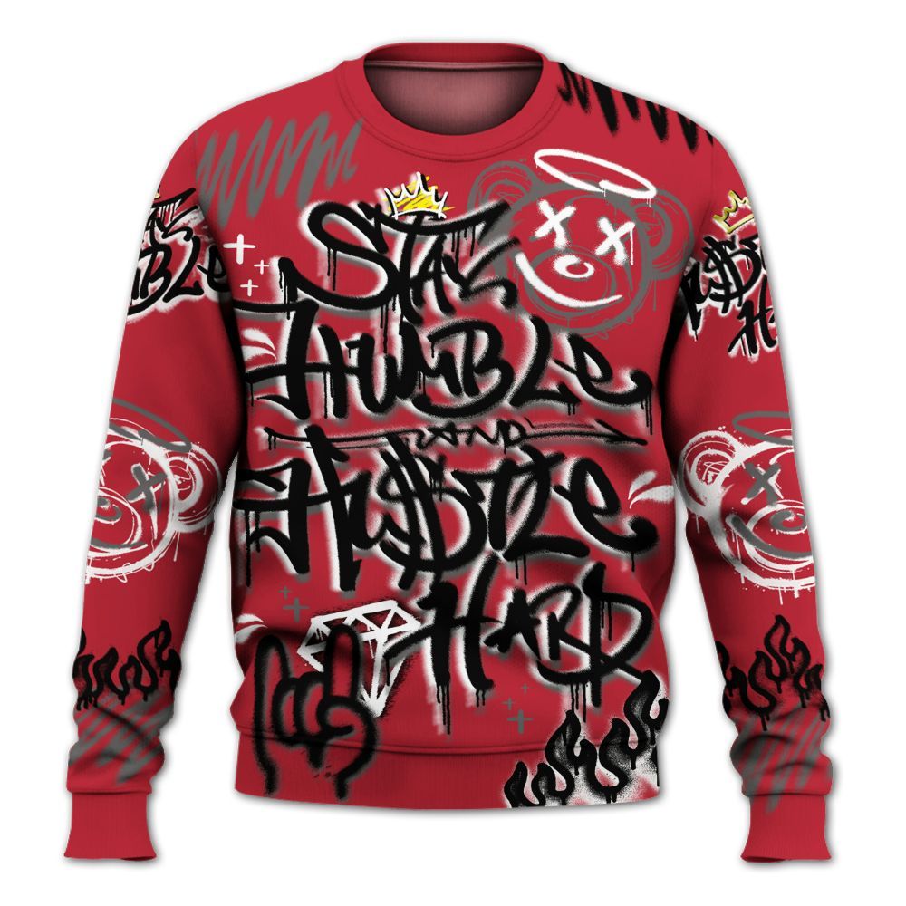 Sweatshirt To Match Red Flint 13s - Humble Drip Streetwear Graffity All Over Print