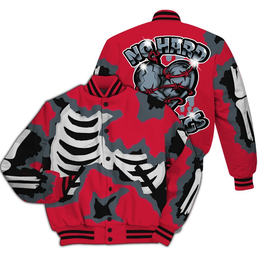 Varsity Jacket To Match Retro Infrared Salesman 6s - Hard Feeling Graphic Heart Break All Over Print