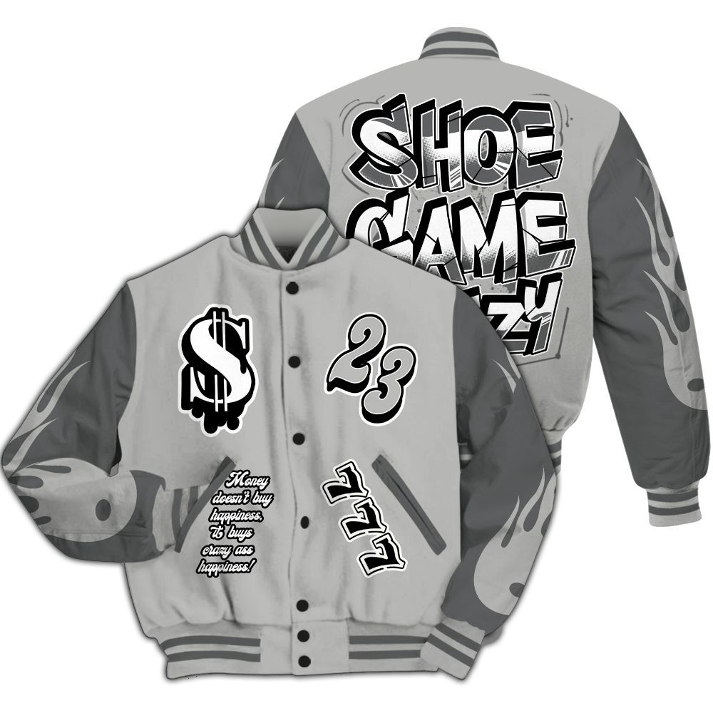 Varsity Jacket To Match Retro Wet Cement 4s - Shoe Game Crazy Graphic All Over Print