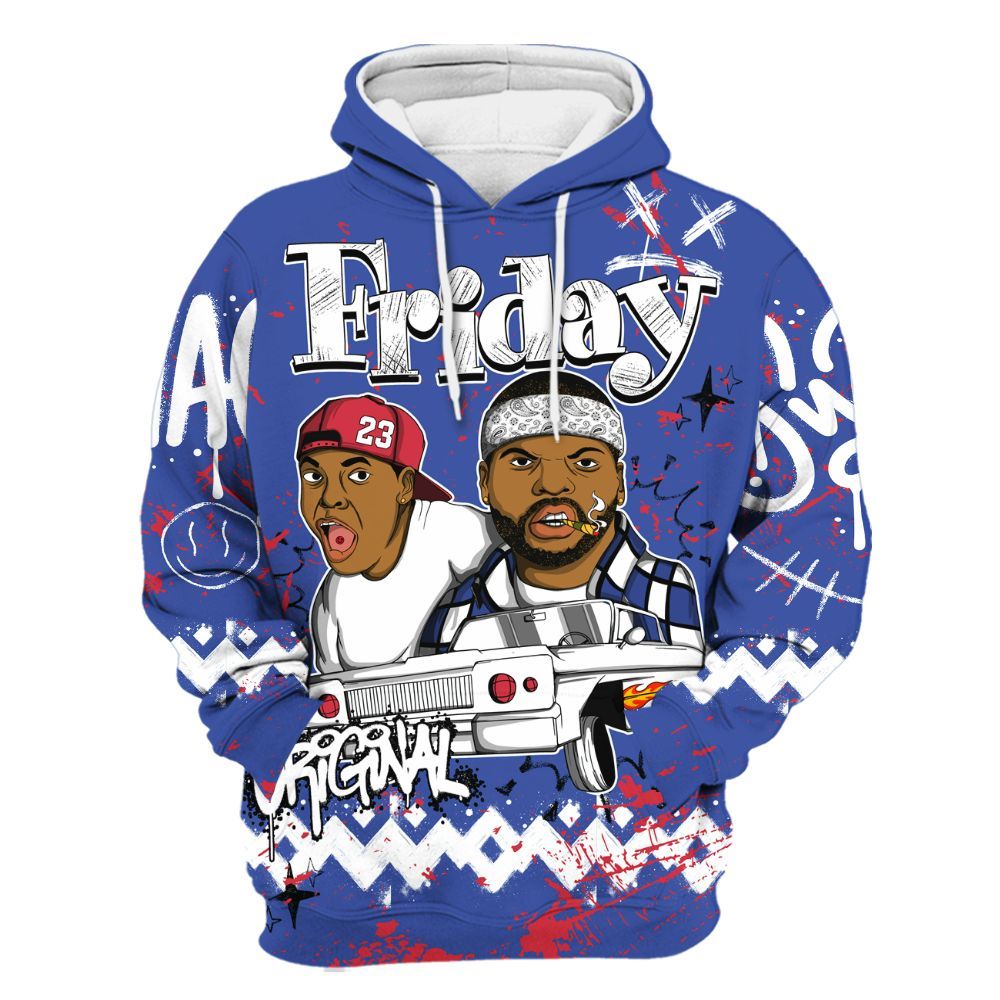 Hoodie To Match Air Griffey Max USA Red White Blue 1s - Friday Sneaker Crayon All Over Print