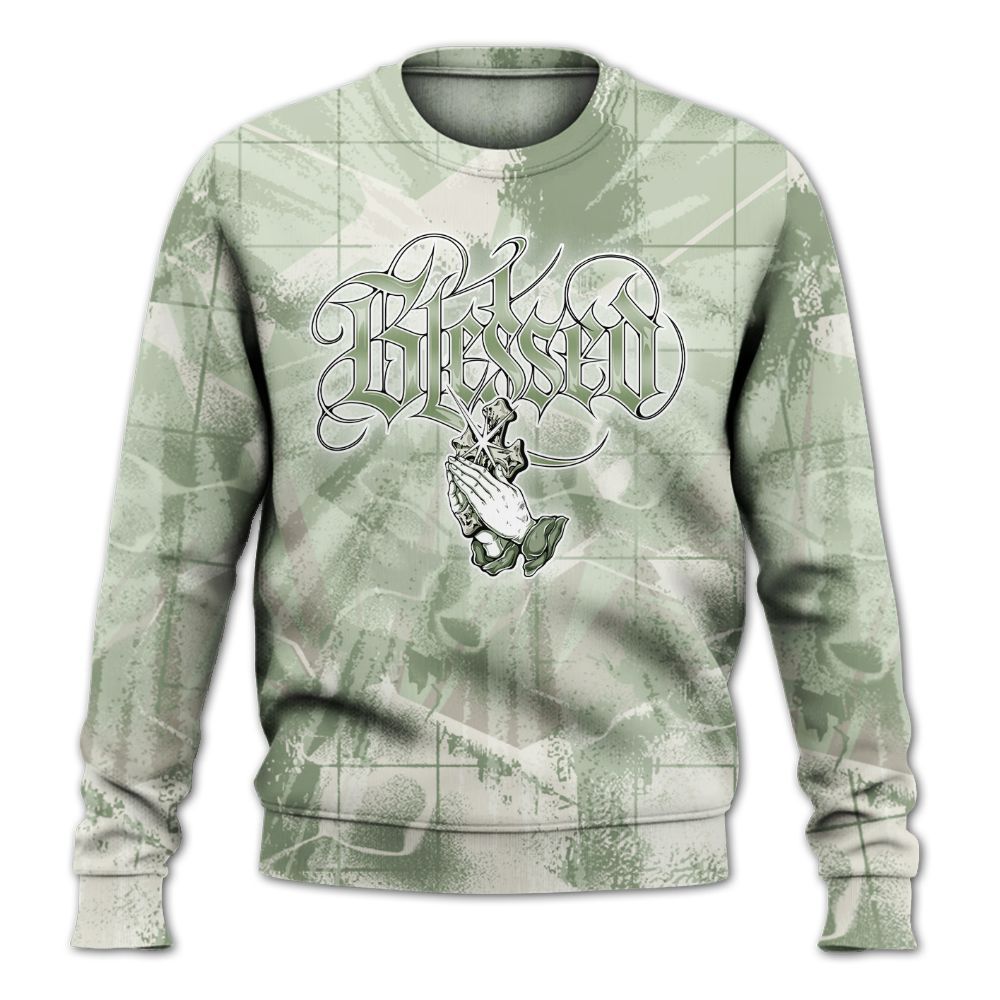 Sweatshirt To Match Seafoam Sail 4s - God Blessed All Over Print