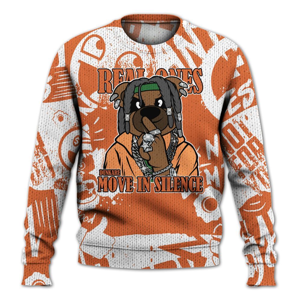 Knitted Sweater To Match Low Miami 5s - Silent Achievers Bear Monogram Graffiti