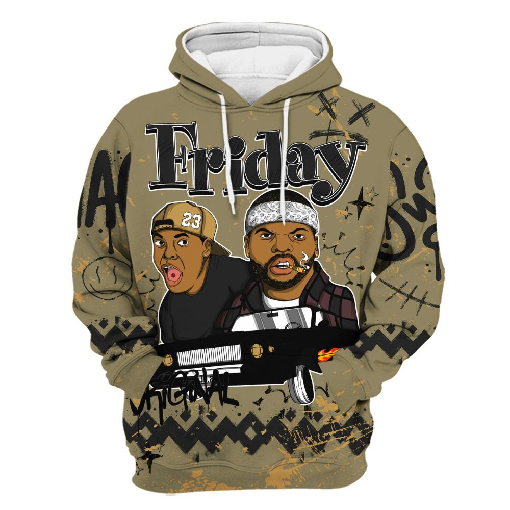 Hoodie To Match Black Olive 7s - Friday Sneaker Crayon All Over Print