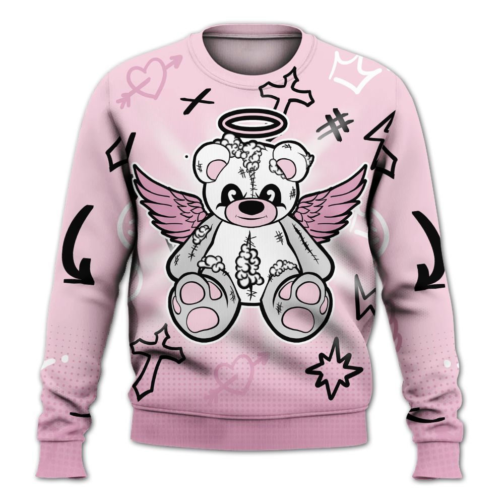 Sweatshirt To Match Orchid 4s - Gods Guides Me Bear Graphics All Over Print