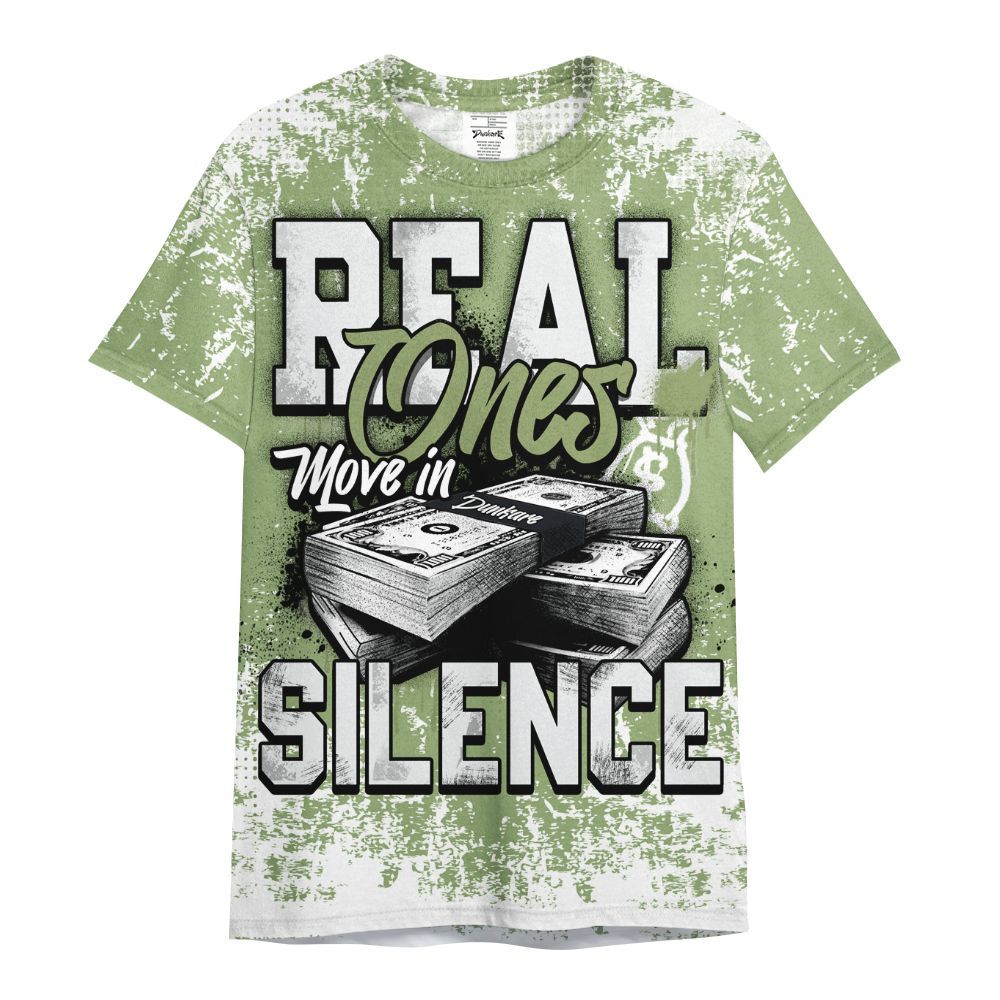 Shirt To Match Oil Green 4s - Move In Silence Money Street Retro All Over Print