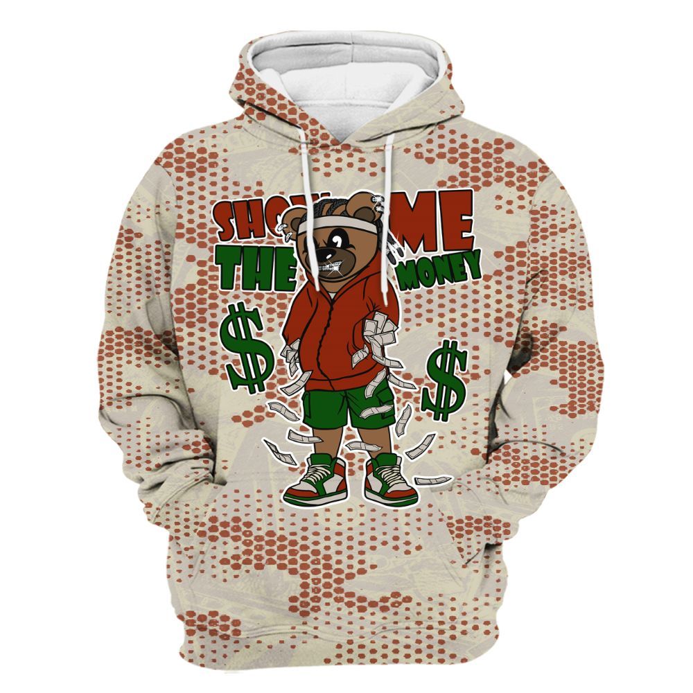 Hoodie To Match El Grito 5s - Show Me Bear Banknotes Art All Over Print