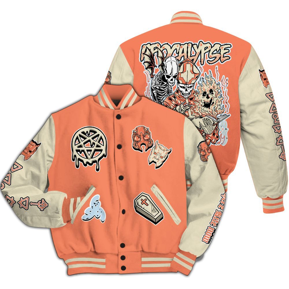 Varsity Jacket To Match DJ Khaled Crimson Bliss 5s - Apocalypse Skeleton All Over Print