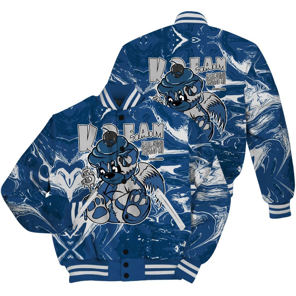 Varsity Jacket To Match High OG Midnight Navy 1s Shirt - Loot Bear Liquid All Over Print
