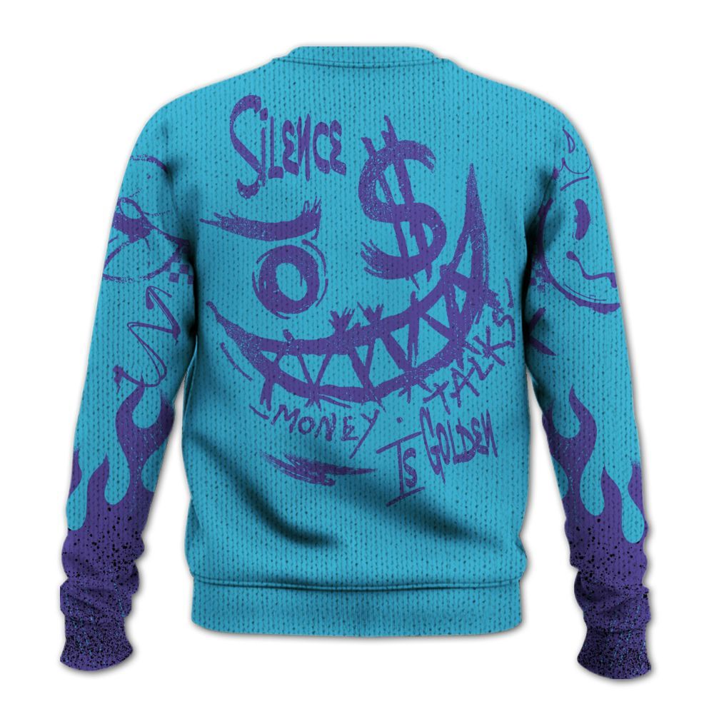 Knitted Sweater To Match Retro Aqua 6s - Mouth Burning Street Style