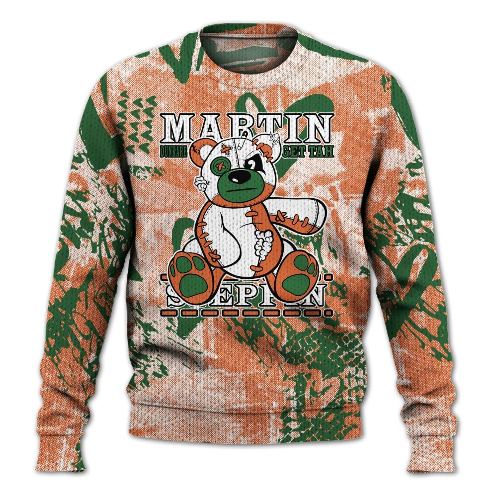 Knitted Sweater To Match Low Miami 5s - Tah Steppin Bear Heart Grunge