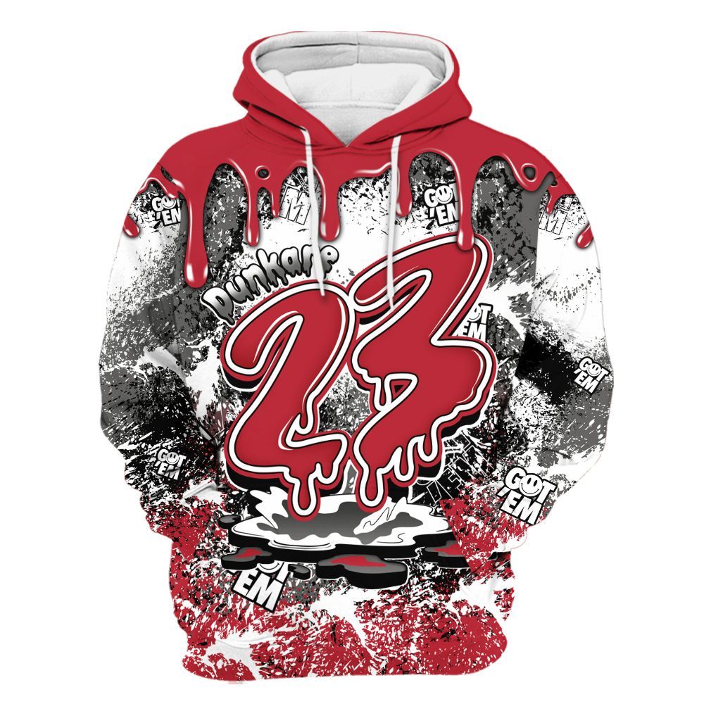 Hoodie To Match Red Flint 13s - Dripping 23 Drip All Over Print