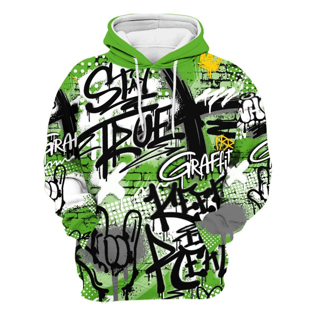 Hoodie To Match Air Foamposite One Volt - True It Real Graffiti Streetwear All Over Print