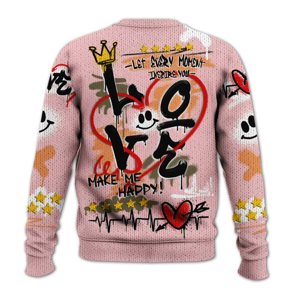 Sweater To Match SB Dunk Low Red Stardust - Happy Love Beats Graffiti Graphic