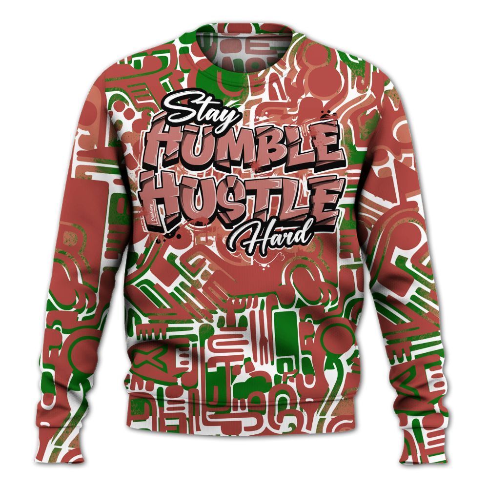 Sweatshirt To Match Dune Red 13s - Humble Hustle Retro All Over Print