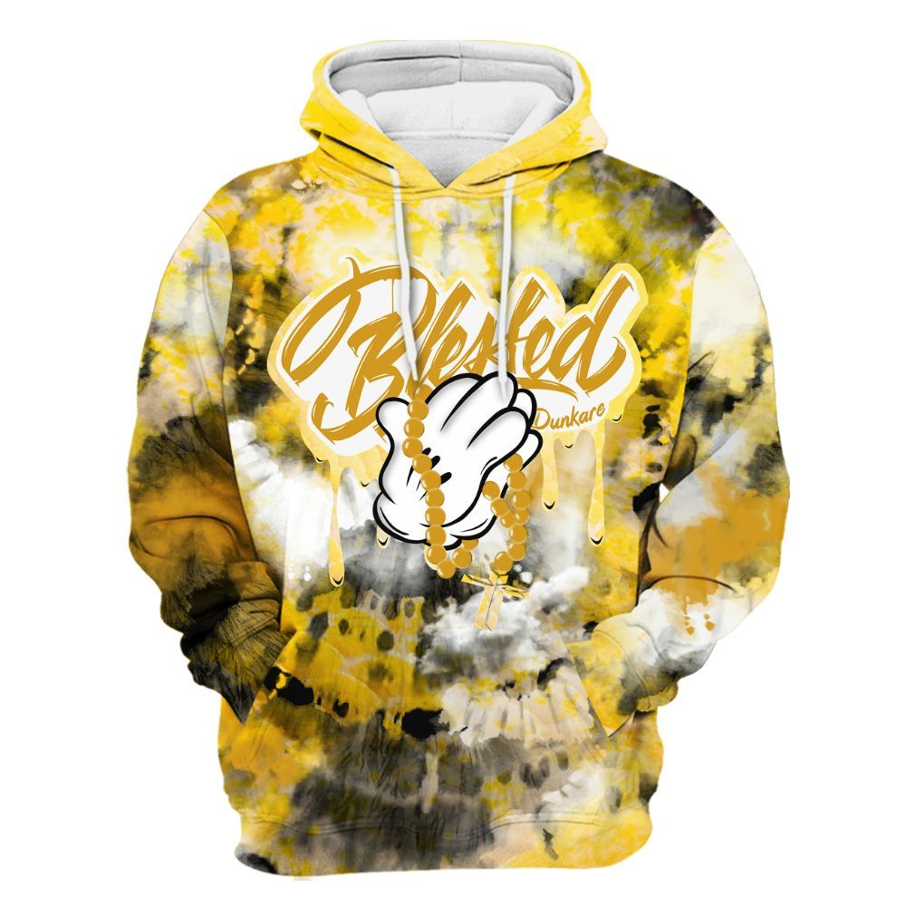 Hoodie To Match Low Yellow Python 11s - God Blessed Tie Dye All Over Print
