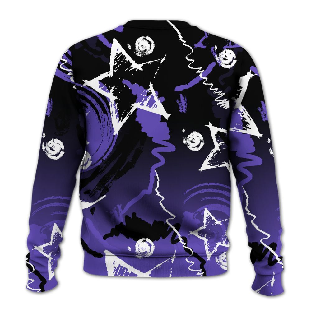 Sweatshirt To Match Field Purple 12s - Grind Shine Later Drip All Over Print
