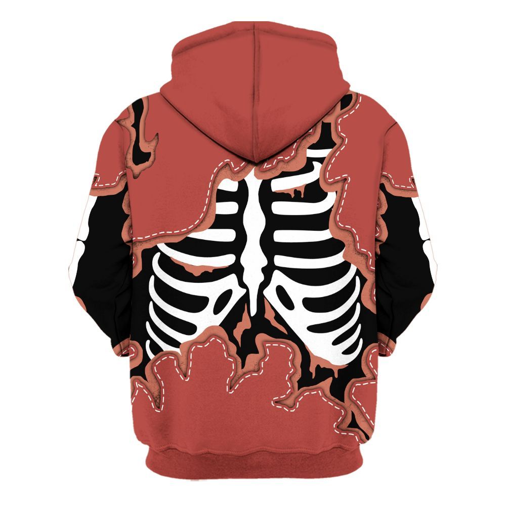 Hoodie To Match Dune Red 13s - Skeleton Smiley Face All Over Print