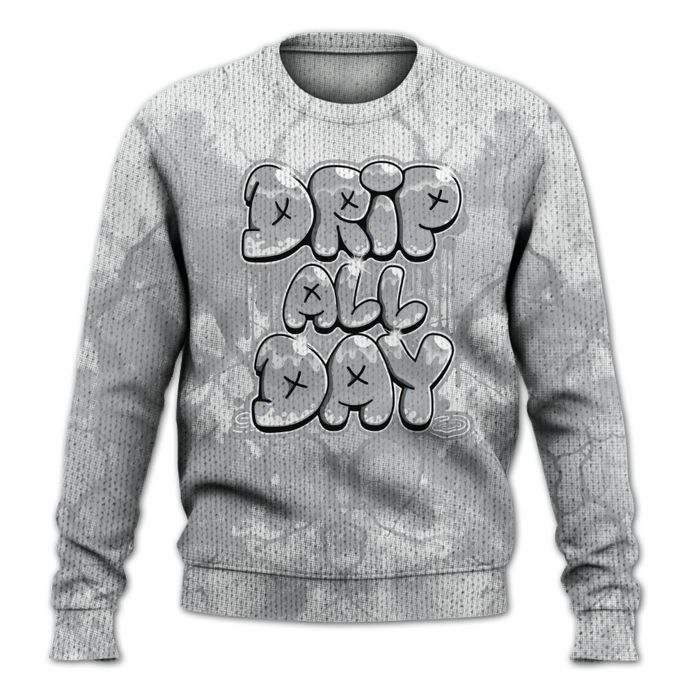 Knitted Sweater To Match Low OG Wolf Grey 1s - DRIPPIN Days Graphic Halloween