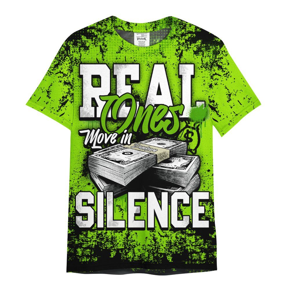 Shirt To Match Electric Green 6s - Move In Silence Money Street Retro All Over Print