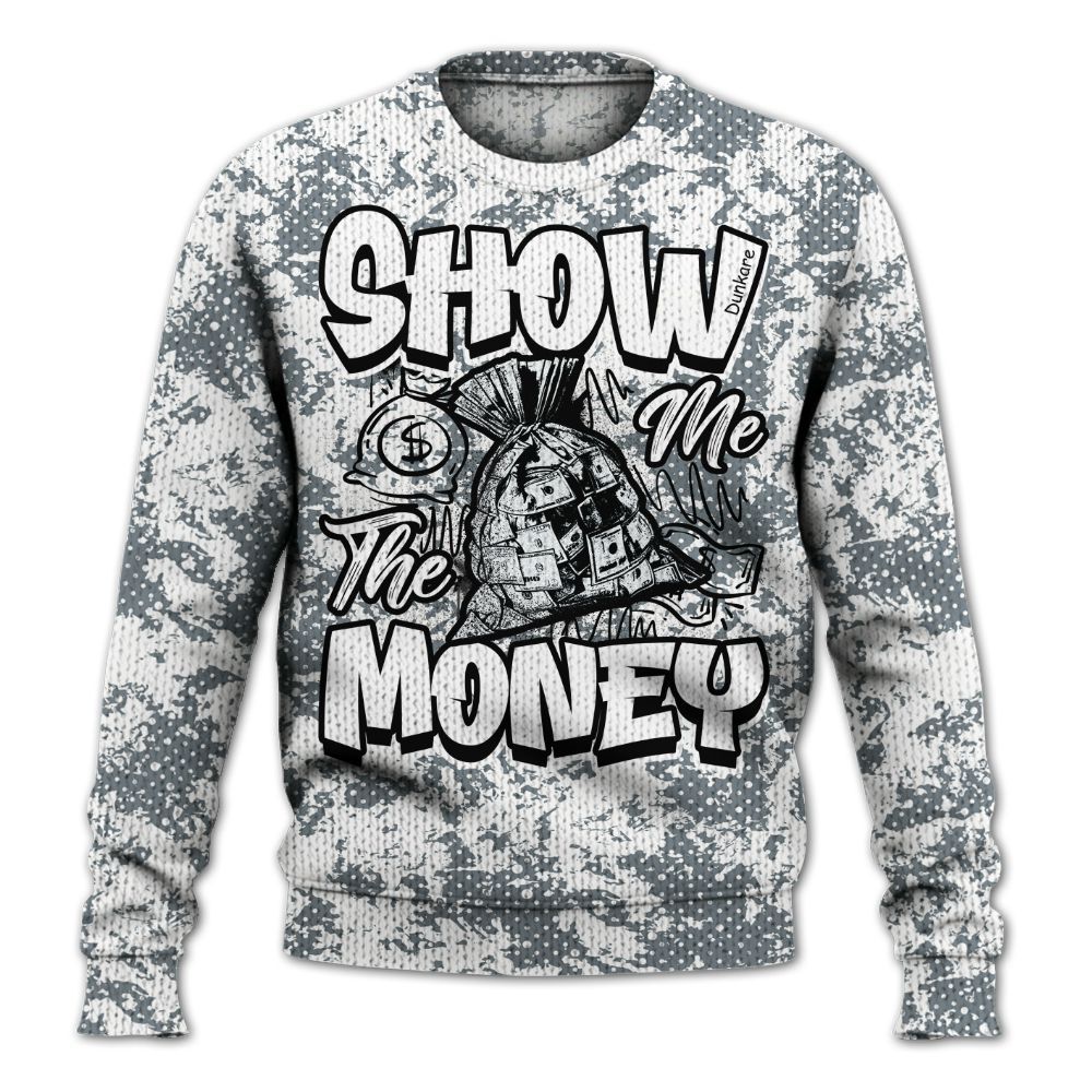 Knitted Sweater To Match Wolf Grey 13s - Show Me The Money Retro