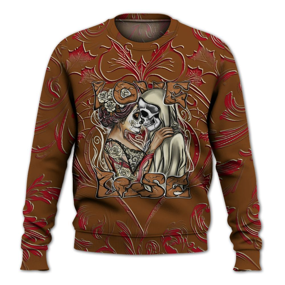 Sweatshirt To Match Archaeo Brown 5s - Loves Lose Gothic All Over Print