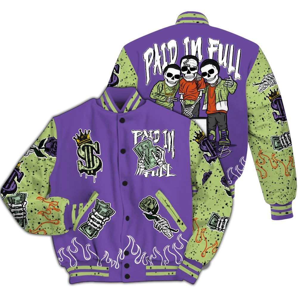 Varsity Jacket To Match Canyon Purple 4s - Fire Everybody Paid In All Over Print