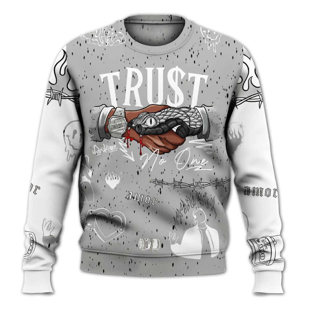 Sweatshirt To Match Retro White Oreo 4s - Snake Trust No One All Over Print
