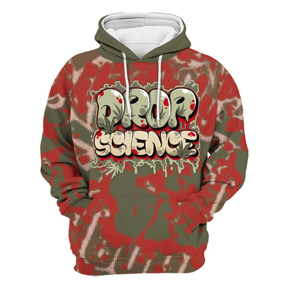 Hoodie To Match Low OG Medium Olive 1s - Drop Science Street All Over Print