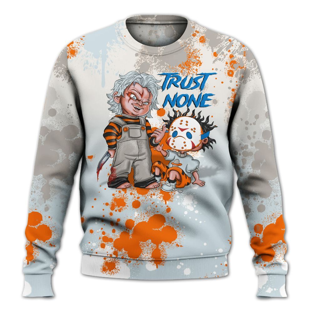 Sweatshirt To Match Retro High OG Alaska 1s - Trust No One Scary All Over Print