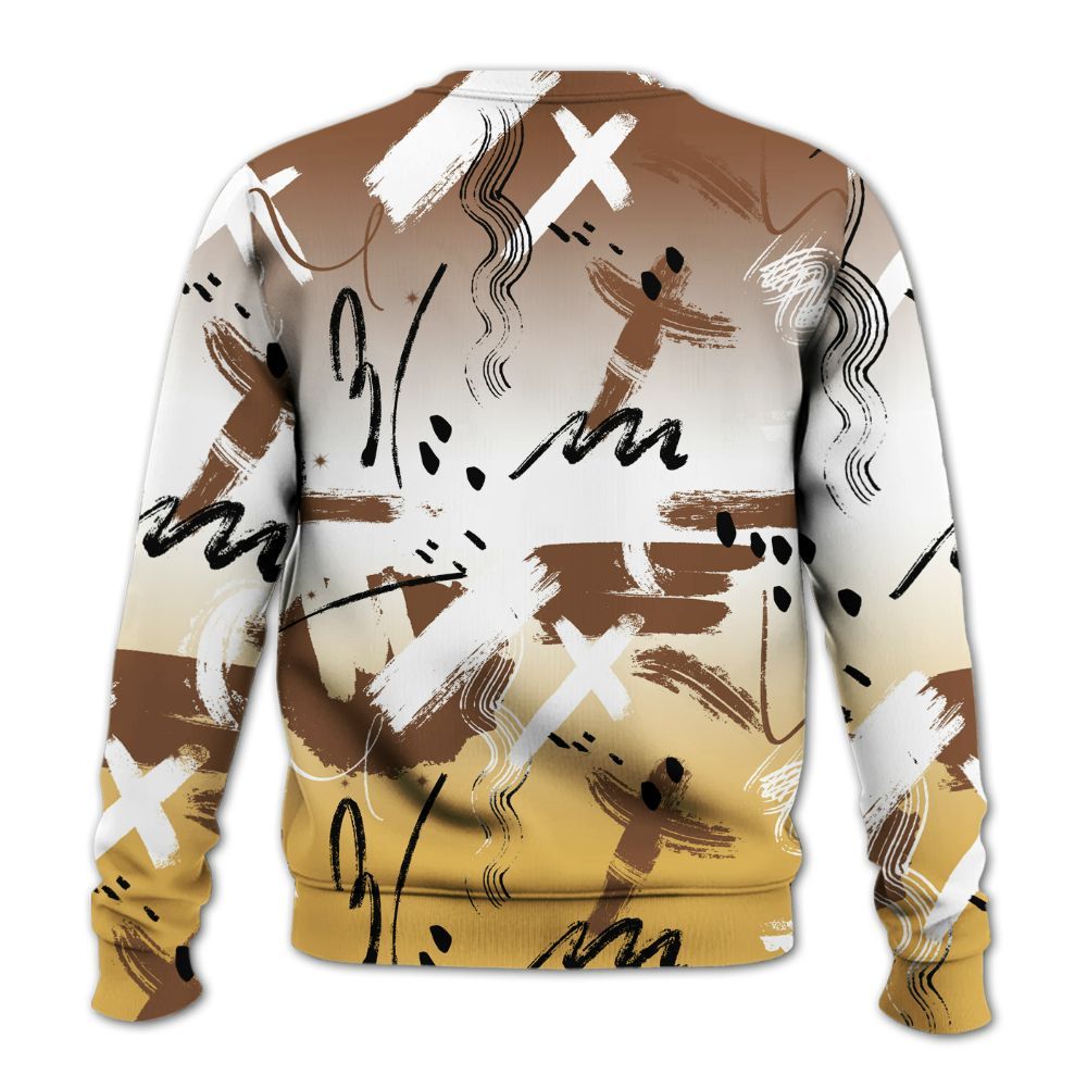 Sweatshirt To Match Retro Cacao Wow 4s - Money Hustle Grind Pray All Over Print