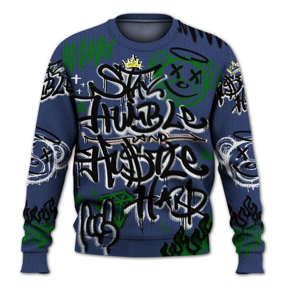 Knitted Sweater To Match Midnight Navy 13s - Humble Drip Streetwear Graffity