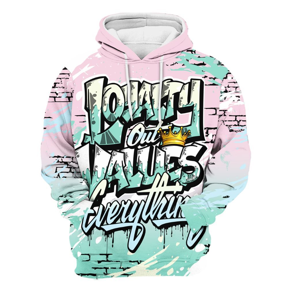 Hoodie To Match Retro Easter 5s - Values Of Loyalty Drip All Over Print