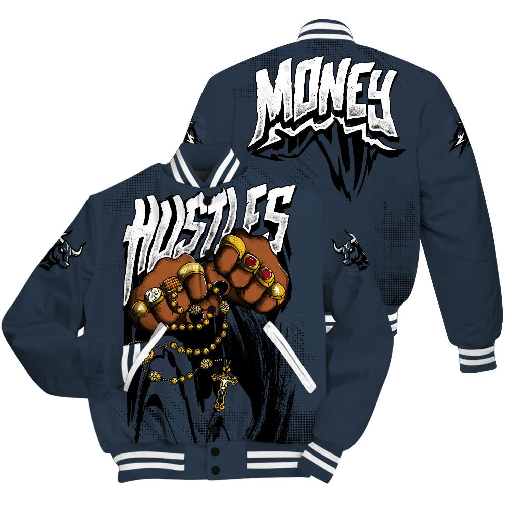 Varsity Jacket To Match Retro Olympic 6s - Hustle Make Money All Over Print