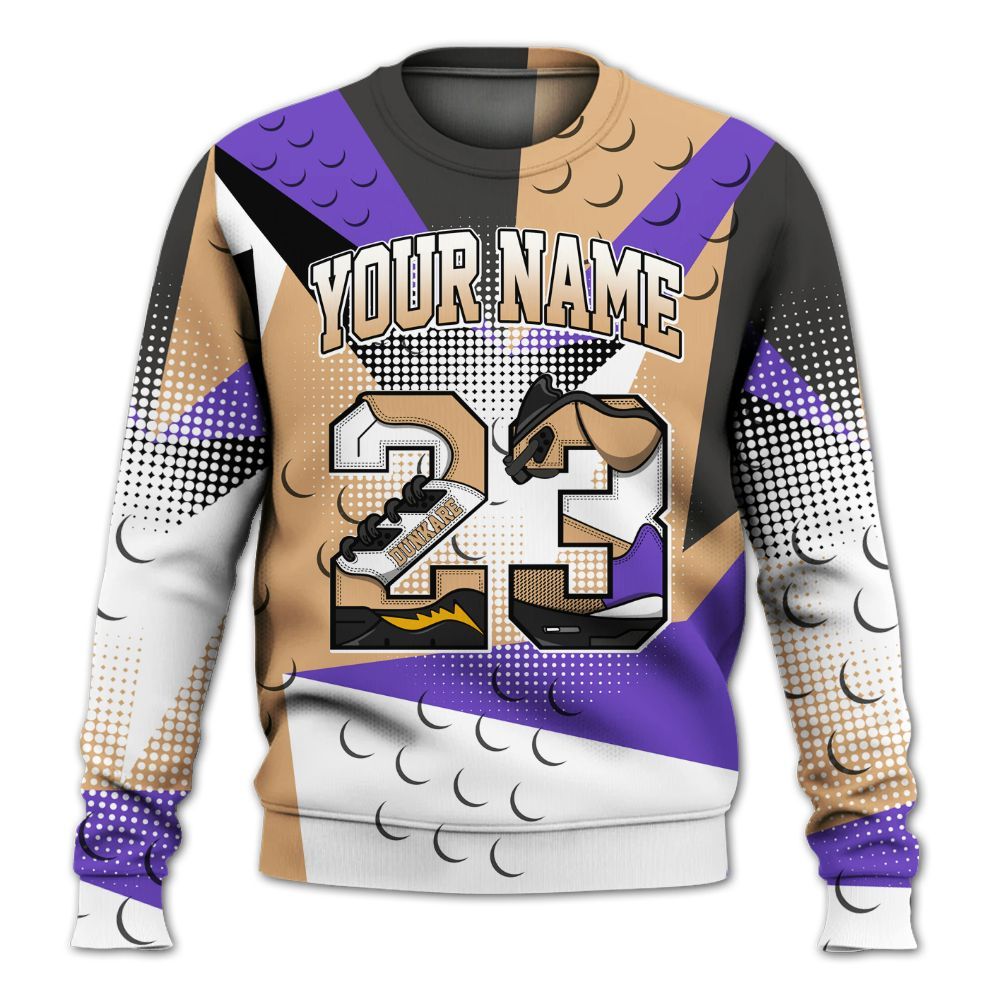 Sweatshirt To Match SE Afrobeats 7s - Poly Custom Name Number 23 5s All Over Print