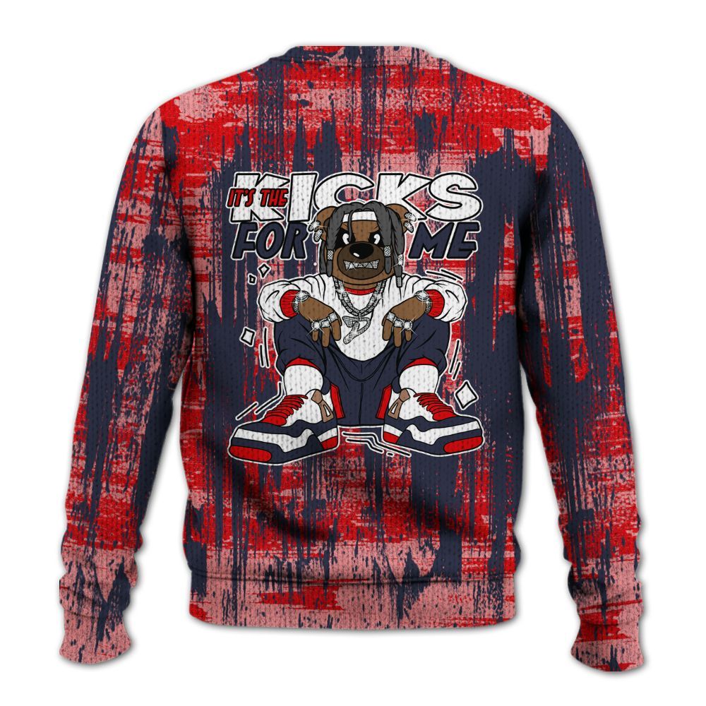 Knitted Sweater To Match Low OG Howard Bison 1s - Sneakers Bear Glitch Art