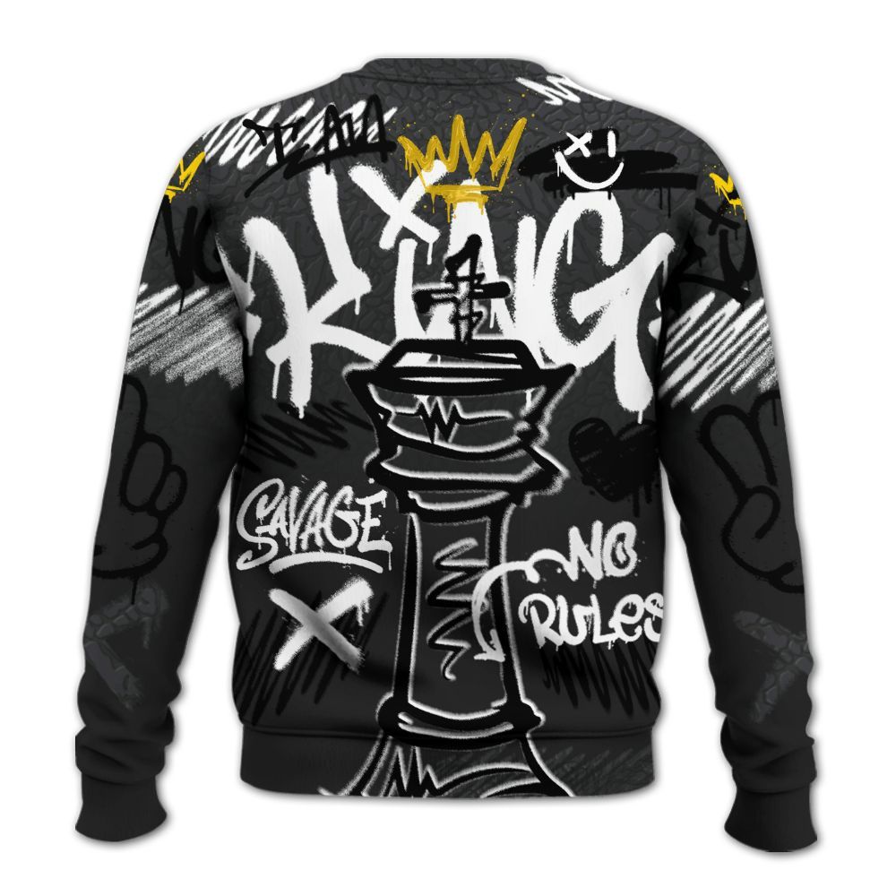 Sweatshirt To Match Black Cat 3s - Street King Chess Streetwear All Over Print