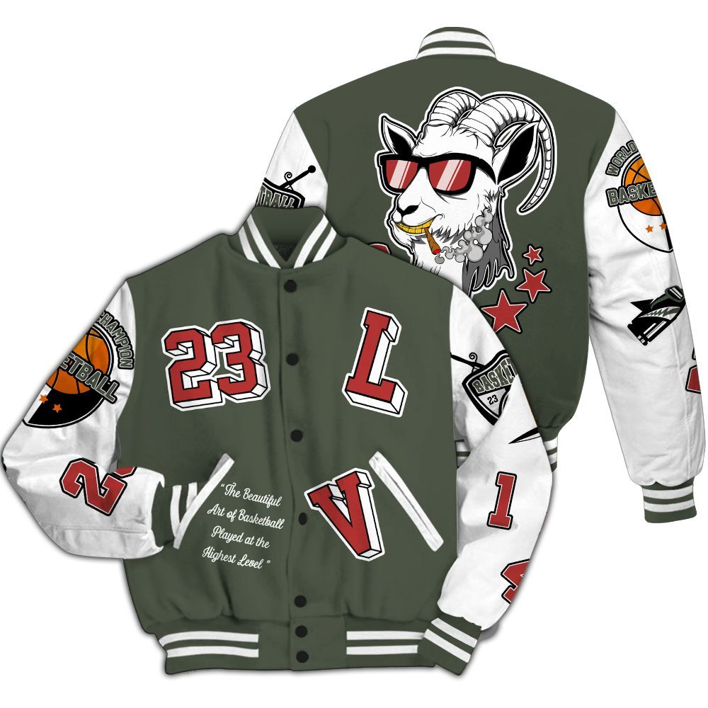 Varsity Jacket To Match Air Force 1 Low Year Of The Snake Varsity Jacket, The GOAT Got Em Retro Graphic All Over Print