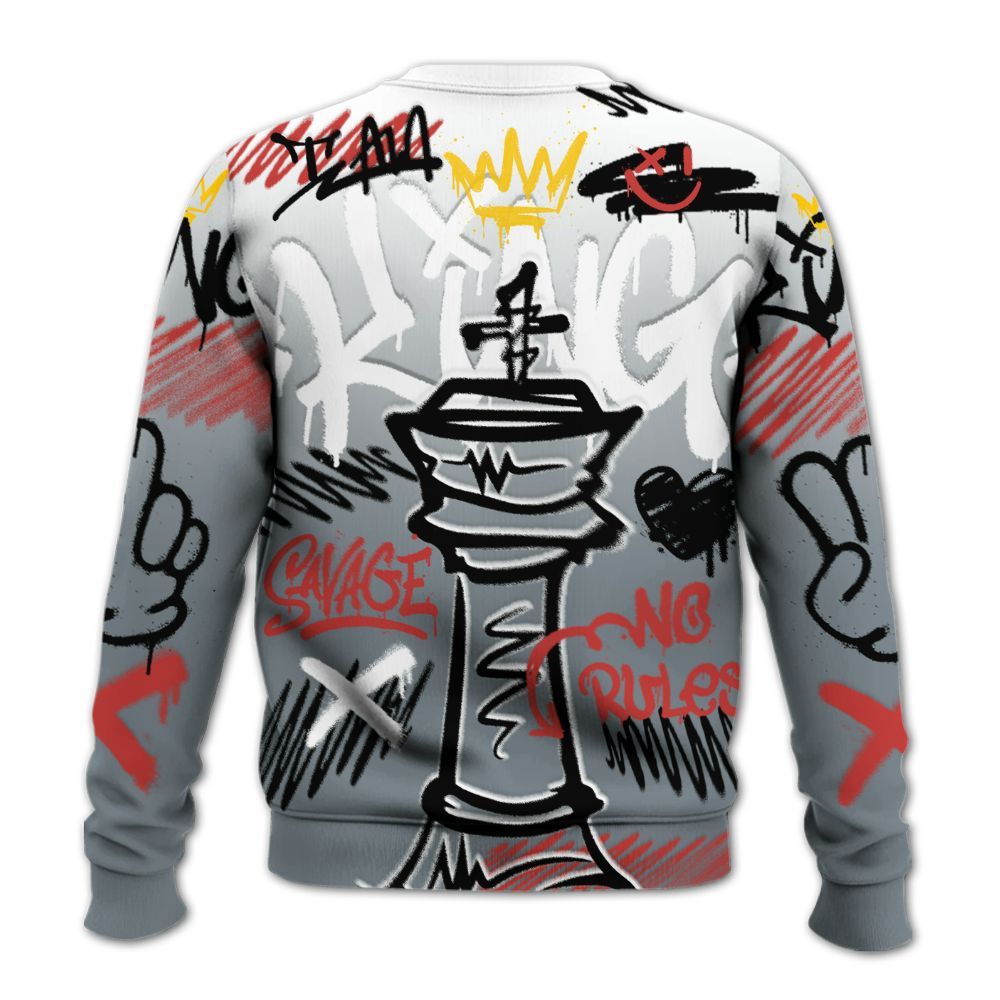 Sweatshirt To Match Wolf Grey 13s - Street King Chess Streetwear All Over Print
