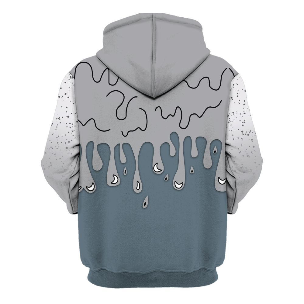 Hoodie To Match Retro Light Graphite Wolf Grey 5s - Snake Trust No One Drip All Over Print